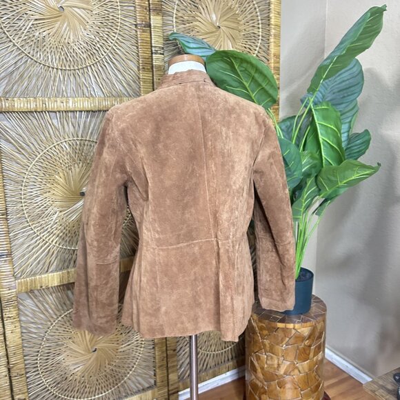 Womens Reversible Leather Jacket Brown Snakeskin Suede Size Medium - Picture 10 of 10